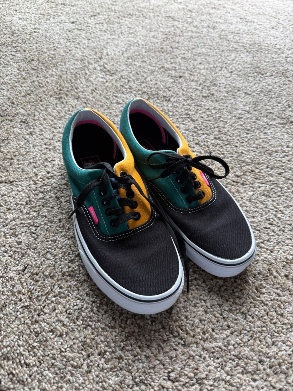 Vans Black, Green & Yellow Low-Top Sneakers